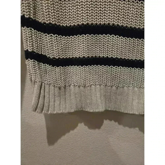 J. Crew Women's Gray Striped Pullover Sweater Size L Boat Neck - Picture 5 of 10